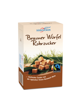 Brauner Würfel Rohrzucker