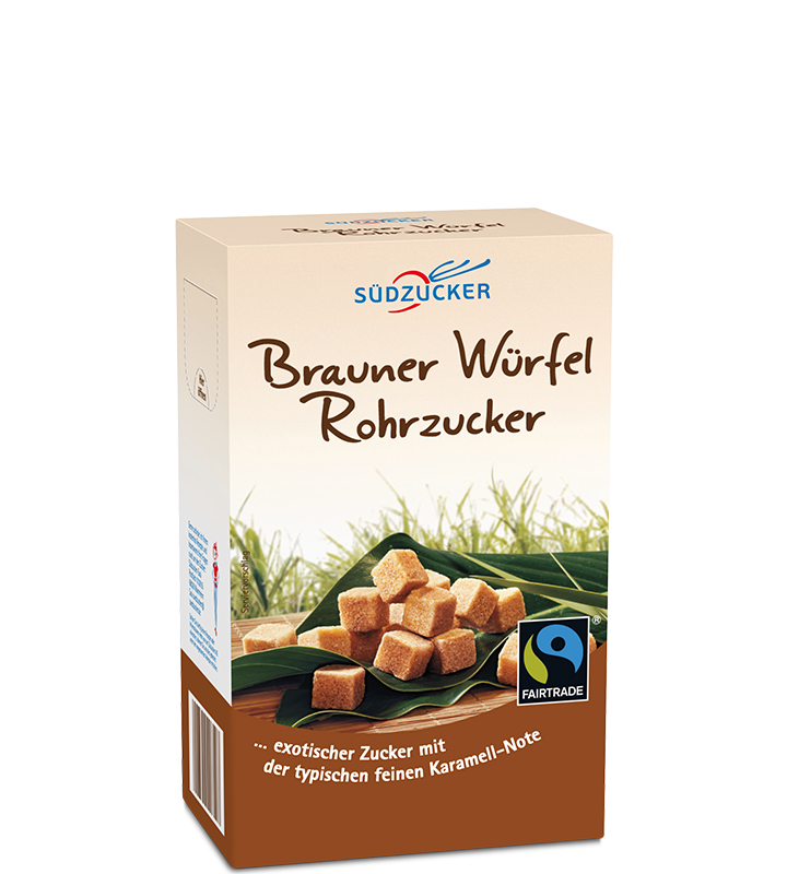 Brauner Würfel Rohrzucker